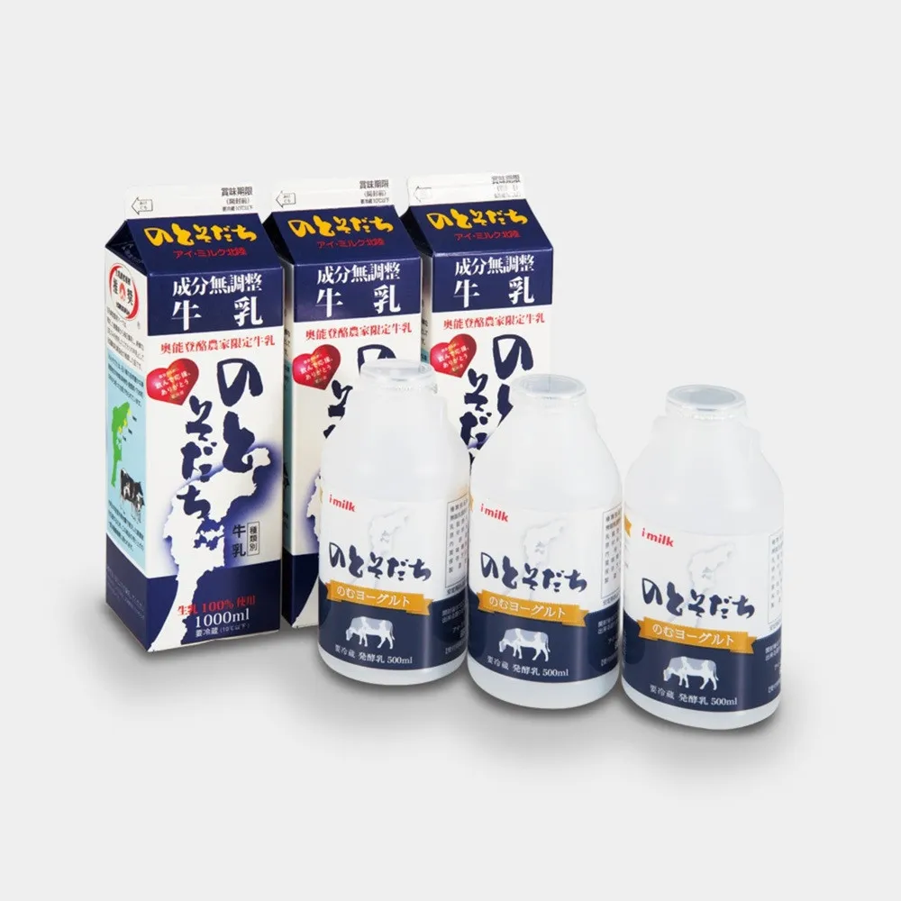 のとそだちセット(牛乳1000ml×3・のむヨーグルト500ml×3)