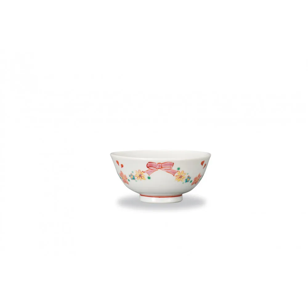 九谷焼プチ飯碗 リボン 前田敦子作 a02 焼き物 民芸品 工芸品 インテリア 食器 茶碗