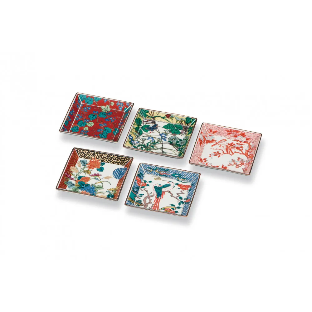 6号皿揃 歴代画 民芸品 工芸品 雑貨 食器 角皿 お皿 プレート キッチン雑貨 キッチン用品