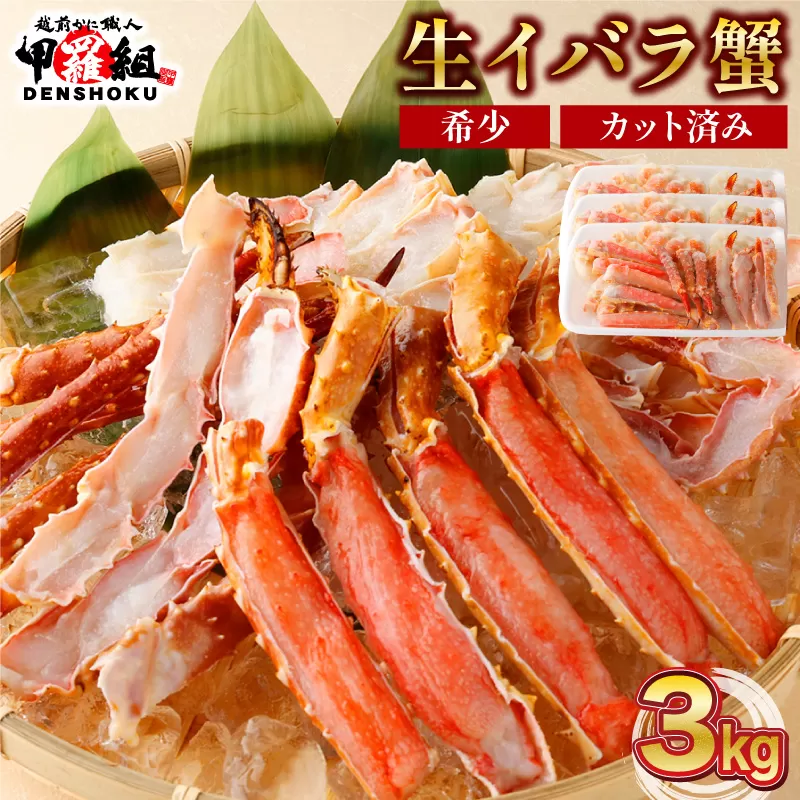 生イバラガニハーフポーション 3kg （生食可）[024-b325]【敦賀市ふるさと納税】