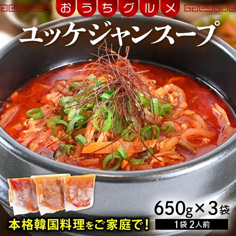 韓国料理 ユッケジャンスープ 650g×3袋（1袋2人前）本格韓国料理をご家庭で！ [058-a021]【敦賀市ふるさと納税】