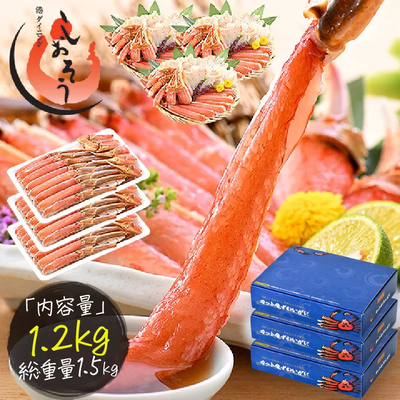 カット済ズワイ蟹ハーフポーション1.2kg（400g × 3箱） [053-b009]【敦賀市ふるさと納税】