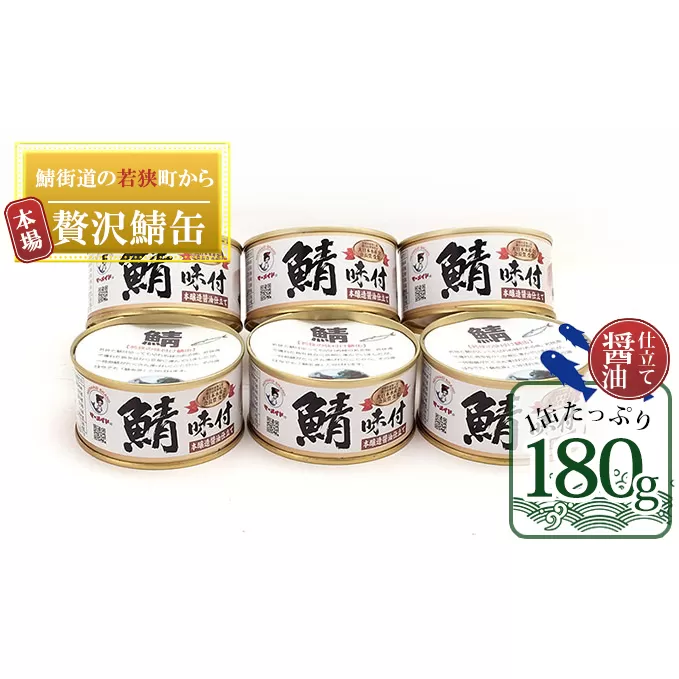 若狭の鯖缶 6缶 セット 詰め合わせ しょうゆ仕立て サバ缶 鯖缶 さば缶 さばの缶詰 鯖の缶詰 サバ 鯖 さば 缶詰 缶詰め 魚 お魚 魚介 魚介類 惣菜 水産加工 加工品 福井 福井県 若狭町
