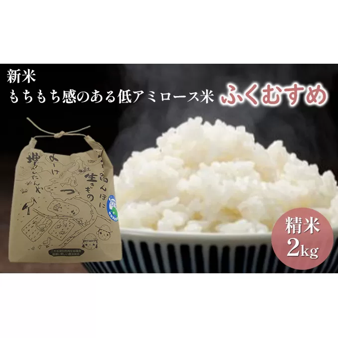 ふくむすめ2kg（令和8年度産）もちもち感のある低アミロース米 特別栽培米 若狭・天狗山農園 お米 人気 もち米 食感 農薬 化学肥料