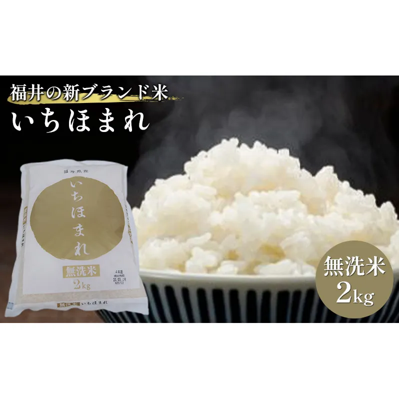無洗米　いちほまれ2kg（令和7年産）福井の新ブランド米 お米 白米 精米 名作 粒感 粘り 絶妙 優しい 甘さ