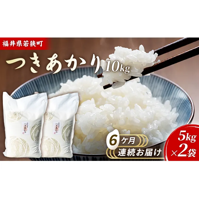 6ケ月連続 福井県若狭町つきあかり（一等米）10kg（5kg×2）（神谷農園） お米 ブランド米 銘柄米 ご飯 おにぎり お弁当 産地直送 和食 主食 