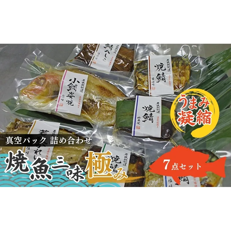 焼魚ざんまい極み（真空パック焼魚7点セット）若狭かれい、小鯛姿焼き、焼き鯖、鯖のへしこなど 魚貝類 加工食品 惣菜 漬魚