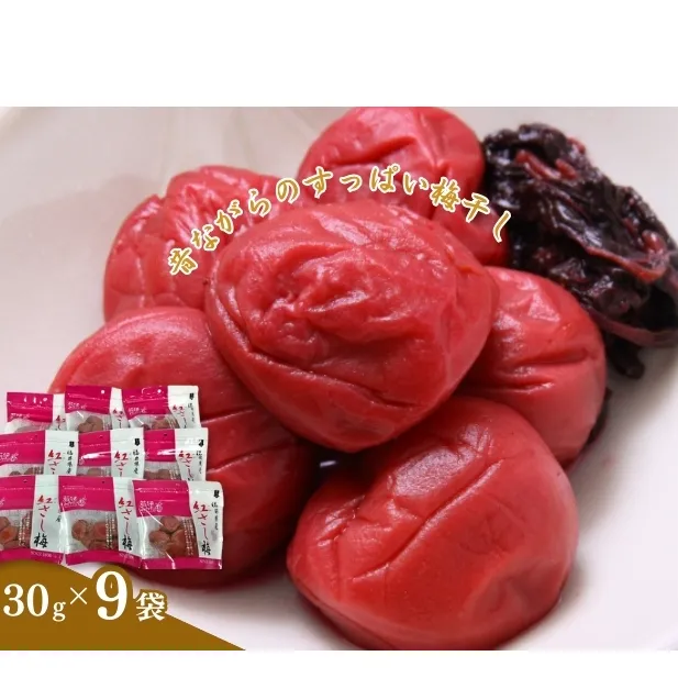 紅映梅のしそ漬け 梅干し　9袋（すっぱい 甘くない 梅干し）