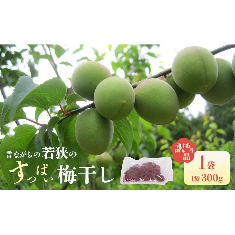 若狭のすっぱい梅干し(品種は新平太夫か福太夫)　訳あり品　(300gを1袋)　シソ漬け 梅 ウメ 若狭町