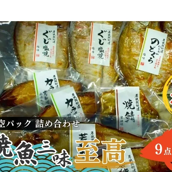 焼魚ざんまい 至高（真空パック焼魚9点セット）若狭かれい、のどぐろ、ぐじ、など 魚介類 焼き魚セット