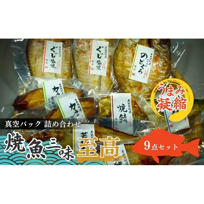 焼魚ざんまい 至高（真空パック焼魚9点セット）若狭かれい、のどぐろ、ぐじ、など 魚介類 焼き魚セット