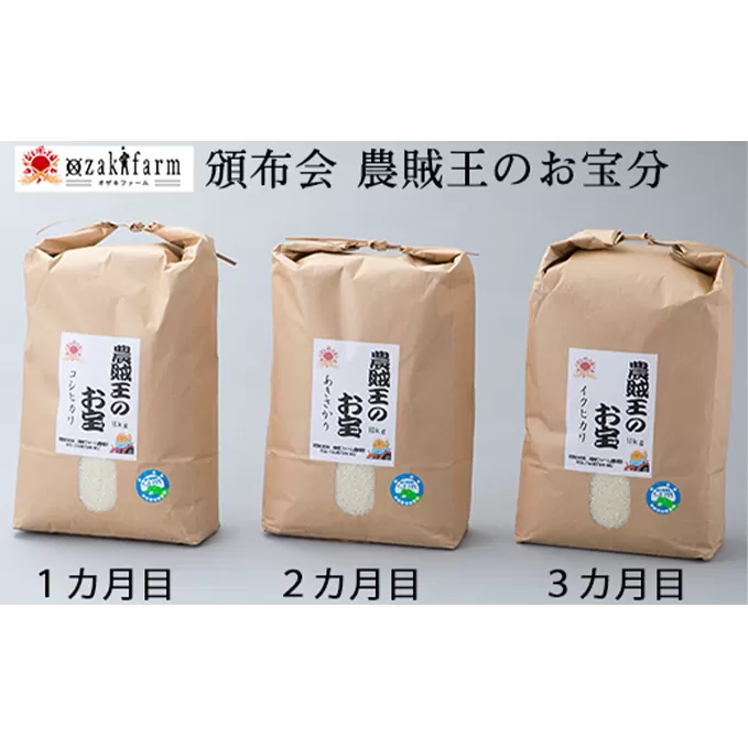 3か月連続　農賊王のお宝分け 玄米10kg［高島屋選定品］ お米 コシヒカリ b1102 