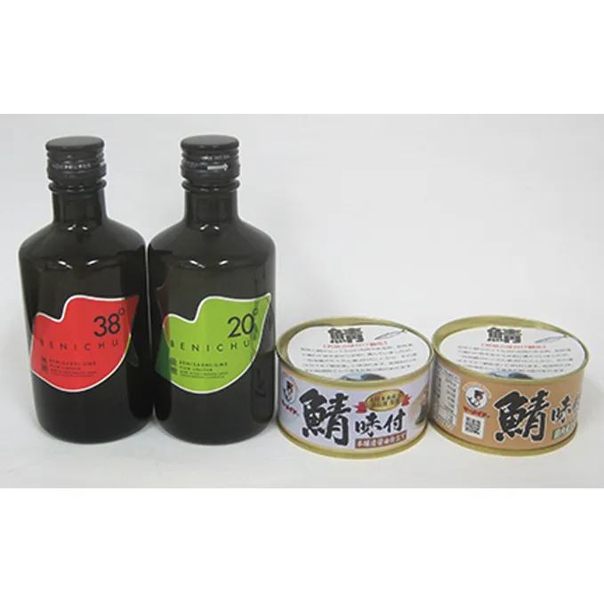 甘くない梅酒BENICHU飲み比べ（無糖と微糖）と鯖缶おつまみ2種セット お酒 洋酒 リキュール リキュール類 