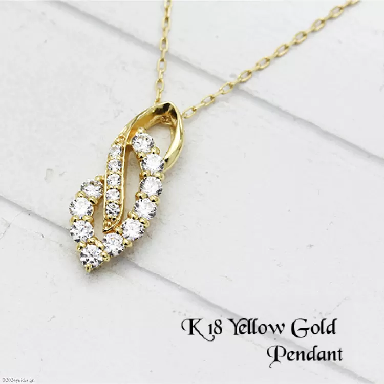 ネックレス K18YG イエローゴールド ダイヤモンド 0.38ct レディース ペンダント【f134-d-k18yg】 [株式会社オーダーメイドジュエリーメイ 山梨県 韮崎市20743776] アクセサリー アクセ ジュエリー ダイヤ