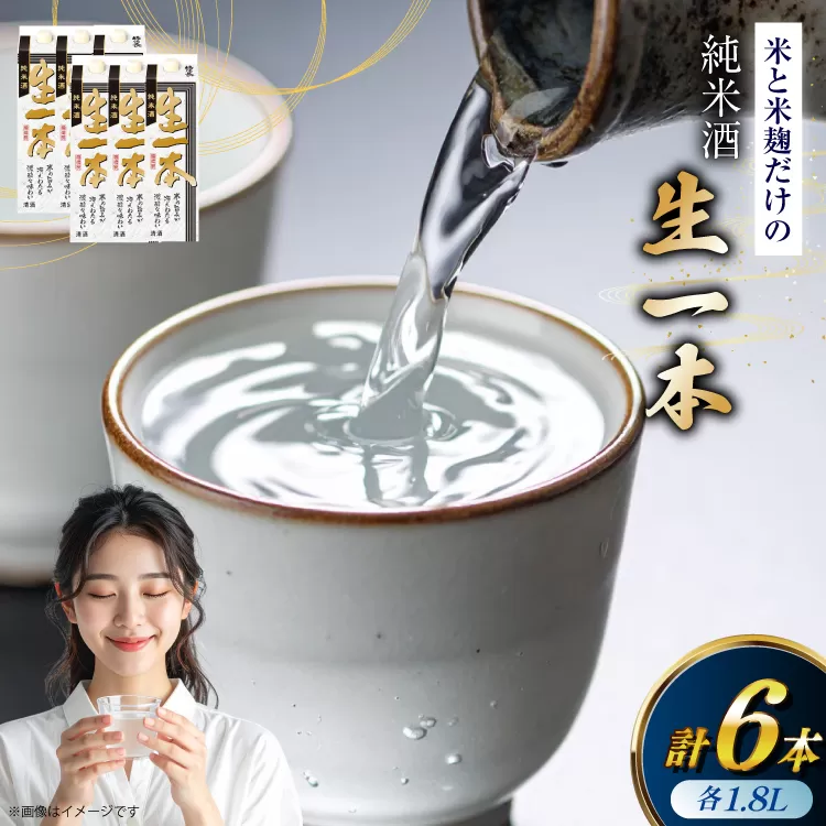 日本酒 純米酒 福徳長 生一本 1.8L 紙パック 6本 (1220232)[武田食品 山梨県 韮崎市 20745271] 辛口 冷酒 お酒 酒 地酒 晩酌 1800ml