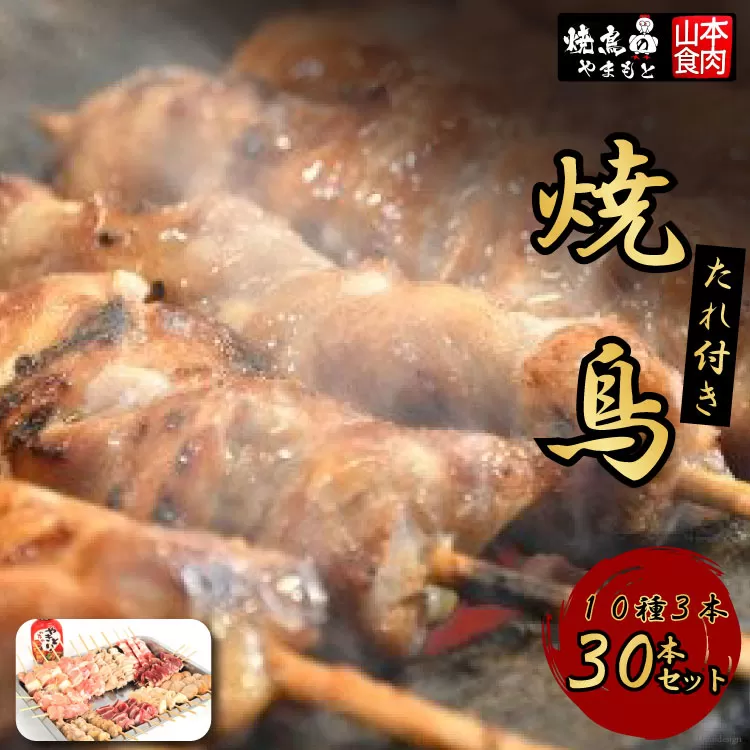 21-3.たれ付き焼鳥10種3本(30本セット) [山本食肉 山梨県 韮崎市 20742068]