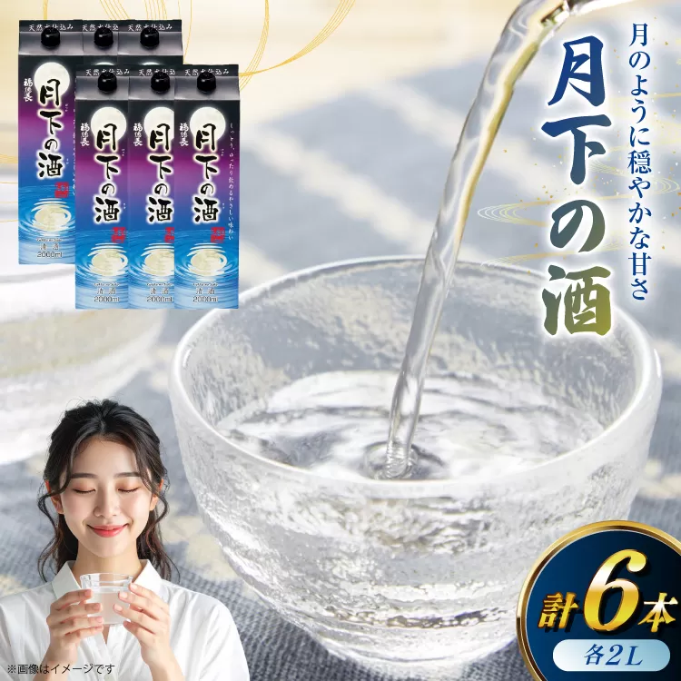 日本酒 福徳長 月下の酒 2L 紙パック 6本 (1222571)[武田食品 山梨県 韮崎市 20745270] 冷酒 お酒 酒 地酒 晩酌 2000ml