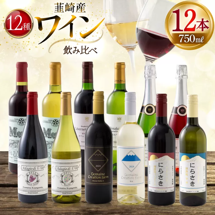 韮崎産 赤白スパークリング12本 お得な飲み比べセット 750ml ×11本 720ml ×1本 [株式会社まあめいく 山梨県 韮崎市 20745323] ワイン Wine わいん 赤ワイン 白ワイン 飲み比べ セット お酒 酒 山梨ワイン 甲州 スパークリング