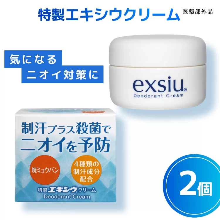 特製エキシウクリーム2個セット/30g×2個 【医薬部外品】 ニオイ対策 わきが あせ止め 体臭 汗 制汗 制汗剤 [東京甲子社 山梨県 韮崎市 20745196]