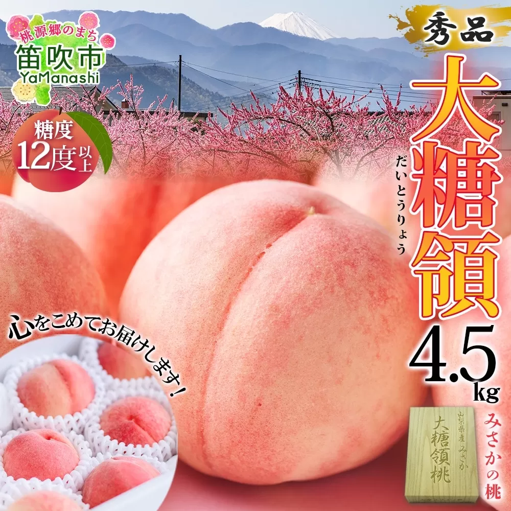 ＜25年発送先行予約＞桃 秀品 4.5kg 大糖領 糖度12％以上※クール便配送 177-003