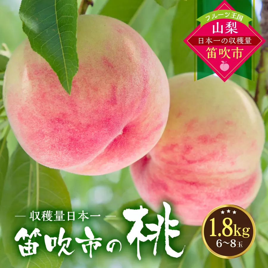 【2026年発送★先行予約】桃の一大産地!笛吹市産旬の桃1.8kg 167-007-26y