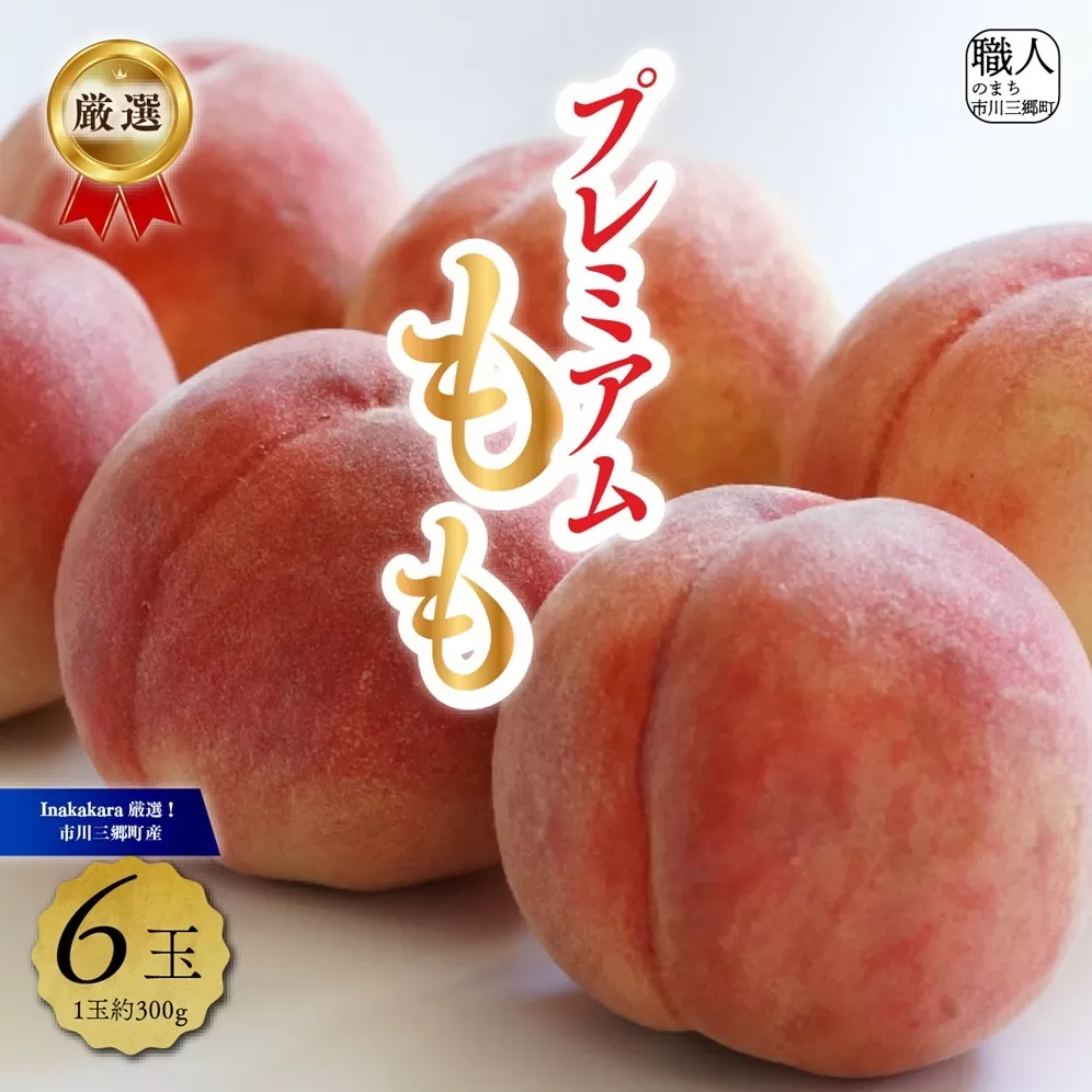 【市川三郷町産】プレミアム 桃6玉　【2026年7月中旬から発送】！Inakakara[5839-2019]