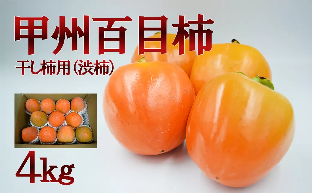 【山梨県産】甲州百目柿（干し柿用渋柿）４ｋｇ 　生柿 渋柿 山梨 甲州 百目柿 山梨 やまなし 富士川町