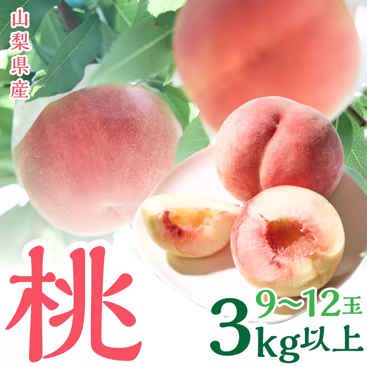 ＜2026年発送＞山梨県産　桃　（9玉～12玉）　3キロ以上　SWCN001-3kg