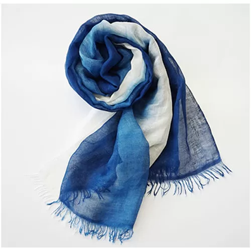 No.259 モダールリネン藍グラデーション染ストール