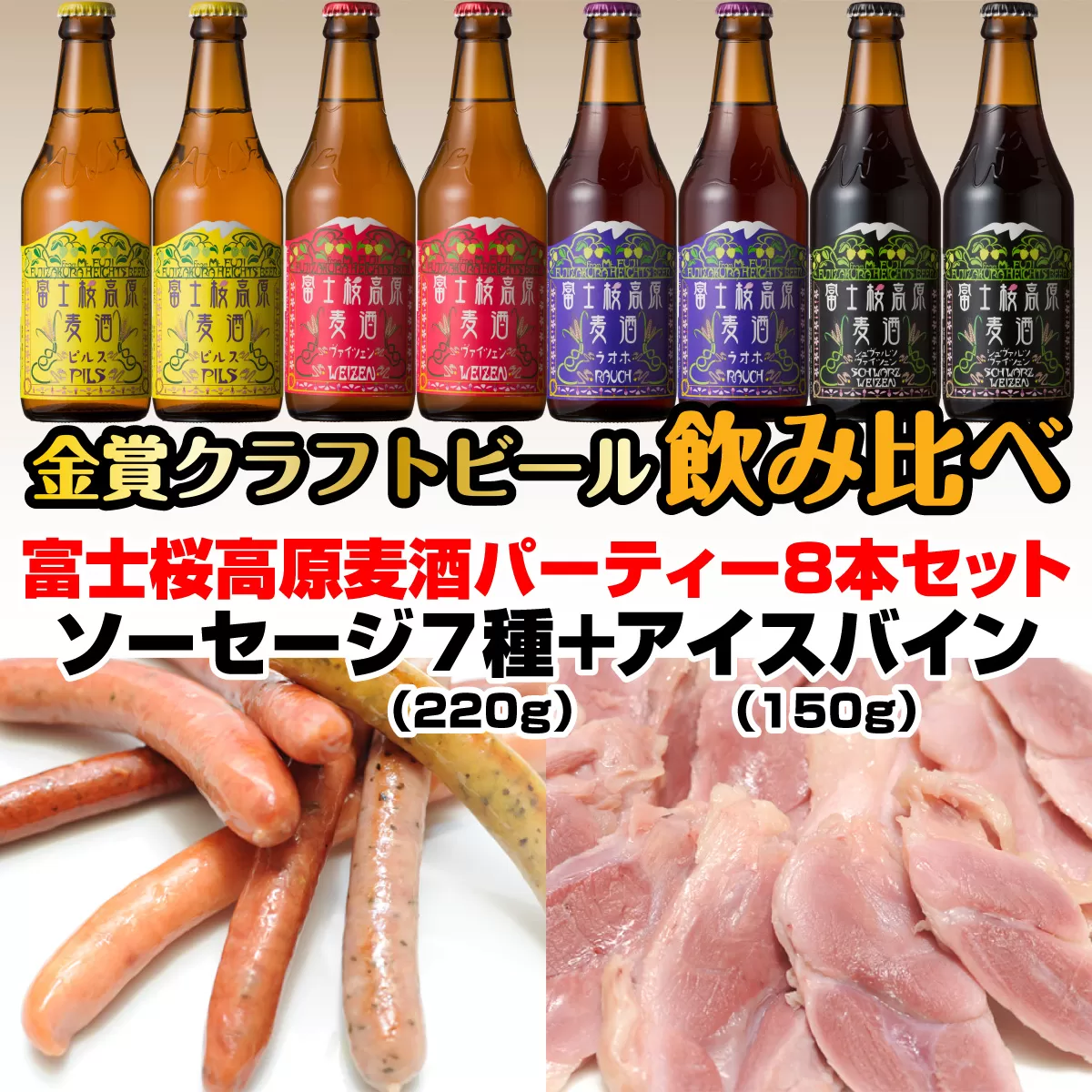富士桜高原麦酒パーティー8本セット 金賞クラフトビール飲み比べ FAD026