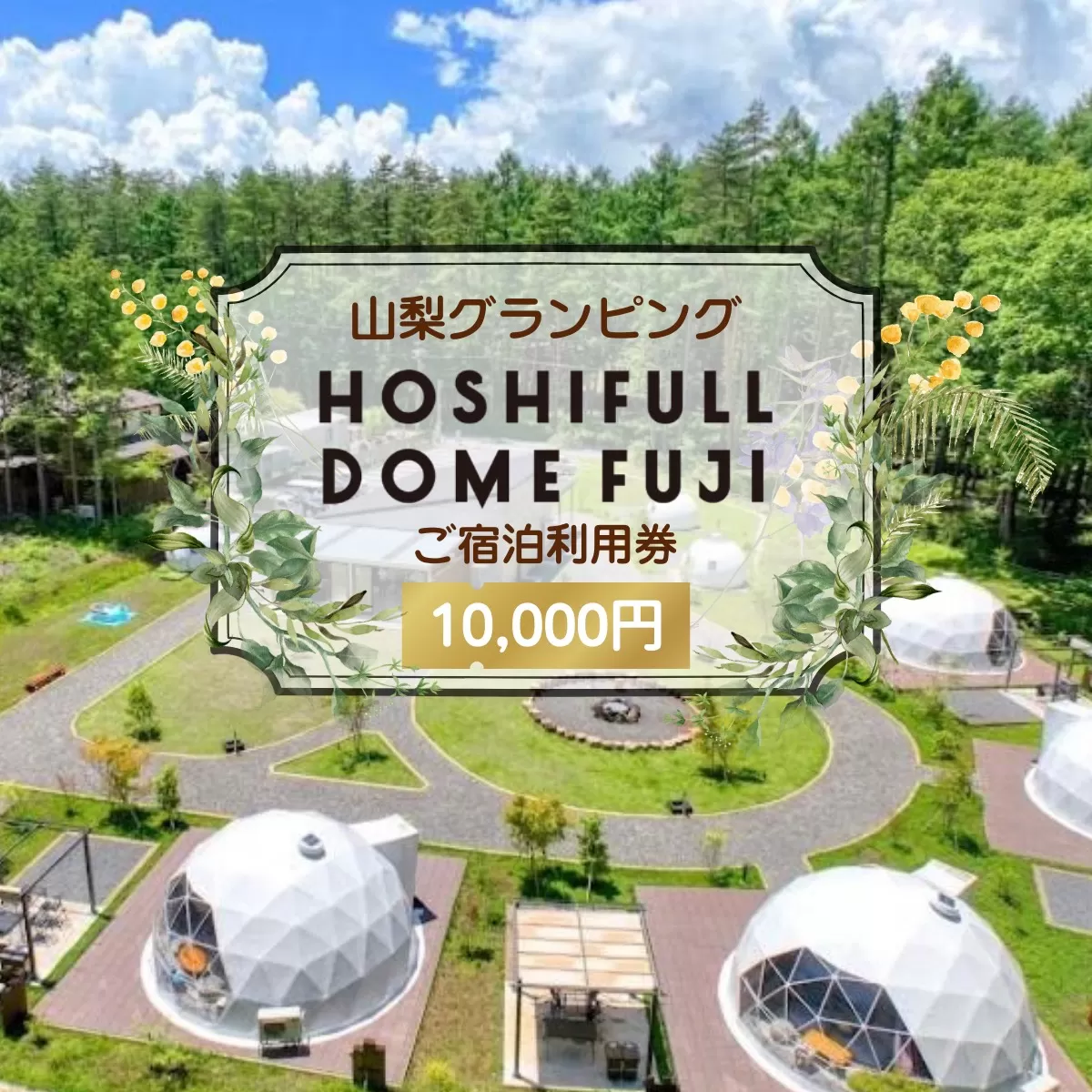 富士河口湖グランピング宿泊券HOSHIFULL DOME FUJI (10,000円分） FEA004