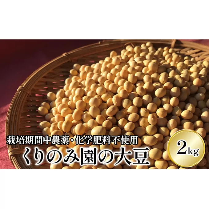 【栽培期間中農薬・化学肥料不使用】くりのみ大豆2kg