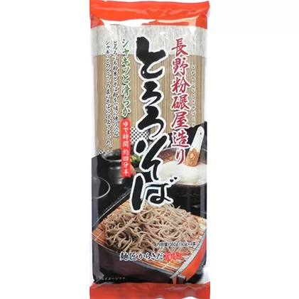 長野粉碾屋造り とろろそば 360g×20入  蕎麦 乾麺 乾めん 麺類 長野 ソバ セット 麺類／そば／乾めん 