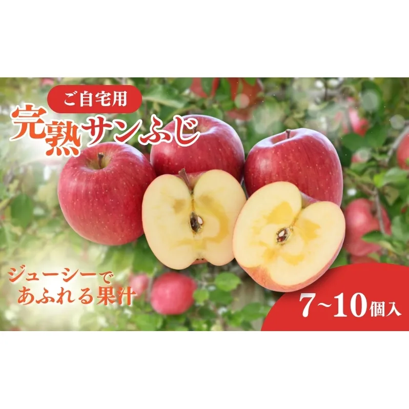 りんご ご自宅用 完熟サンふじ 7-10個入り リンゴ フルーツ 果物 デザート 信州 長野市