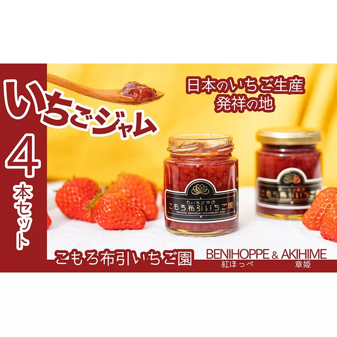 ジャム いちご 4本 セット 無添加 イチゴ 苺 長野 加工品 フルーツ 果物 
