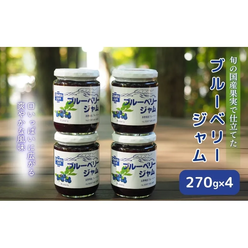ジャム ブルーベリー 270g 4本 セット 信州小諸産 長野 加工品 フルーツ 果物