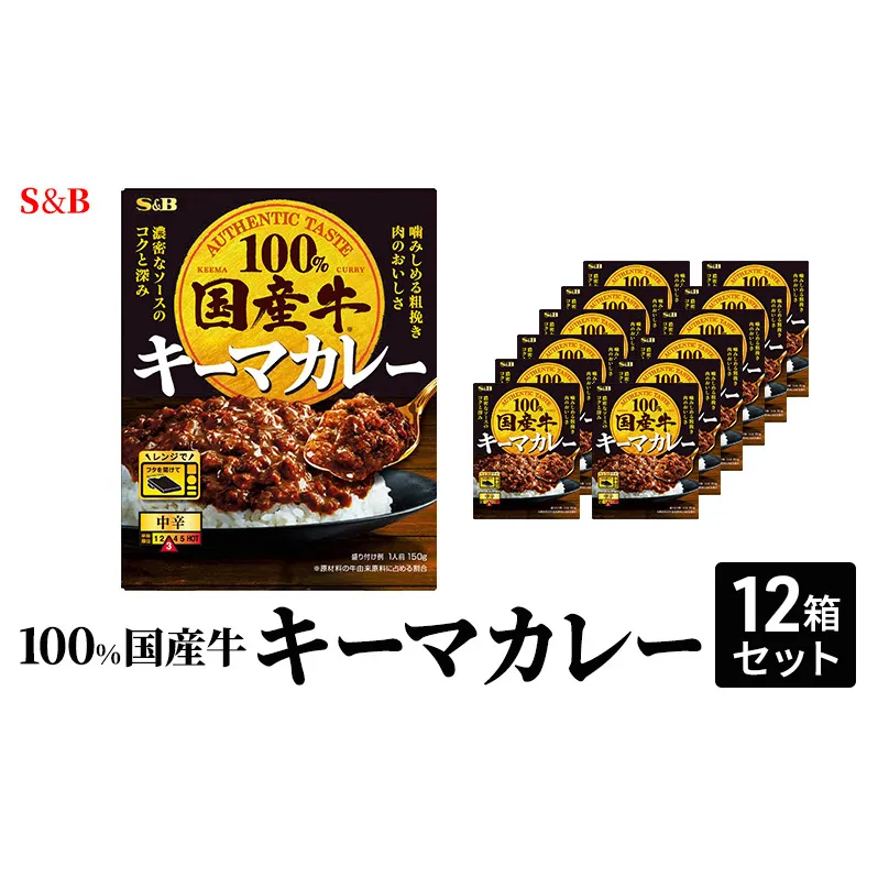 S&B 国産牛100% キーマカレー　12箱セット