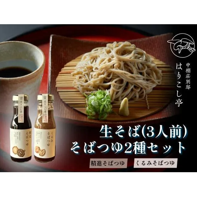 生そば(3人前)& そばつゆ2種類セット 温泉水仕込み 中棚温泉 長野 信州 小諸 蕎麦 年越し