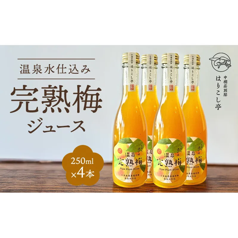 梅ジュース　250ml×4本　中棚温泉　長野　信州　小諸