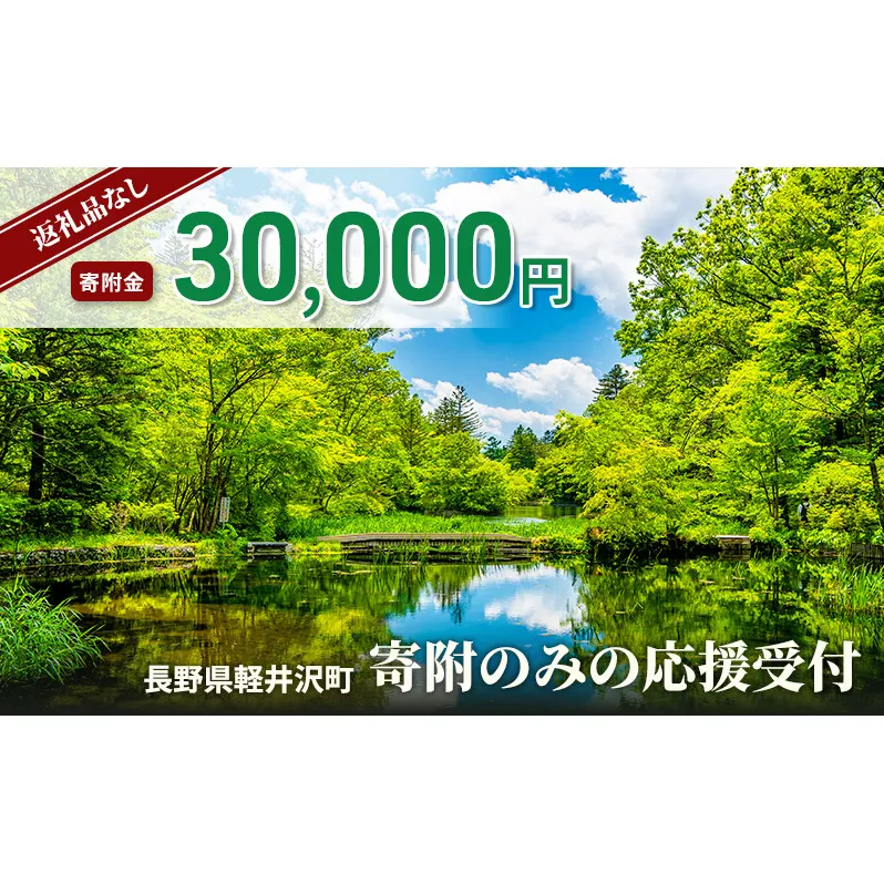 【返礼品なし】長野県軽井沢町 寄附のみの応援受付 30,000円コース（返礼品なし 寄附のみ 30,000円）