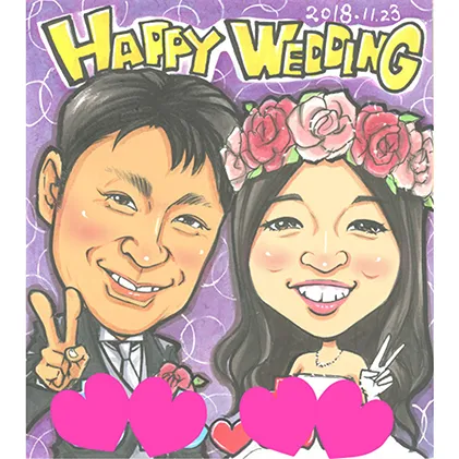 似顔絵ウエルカムボード（1枚に2名様） 絵画