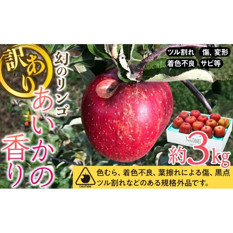 訳あり りんご あいかの香り 約3kg セット 2026年 令和8年度発送分 リンゴ 林檎 長野 フルーツ 果物 信州産 長野県産 特産 産地直送 家庭用 おすすめ