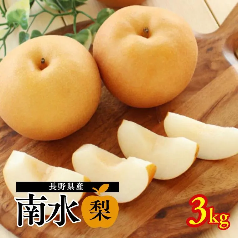 MS06 梨 南水（長野県産秀品） 約3kg / 2026年9月中旬～10月下旬頃 配送予定//南信州産 長野県 和梨 なし ナシ 南水 なんすい 赤梨