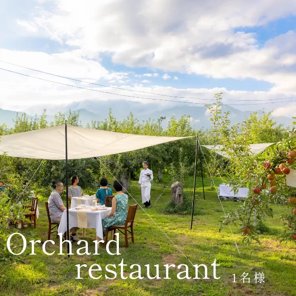MC02-25H Orchardレストランまつかわ 利用券（1名様分）// 長野県 南信州 松川町 ガストロノミー りんごの木のオーナー 食事 フレンチ ランチ ディナー 野外体験 屋外レストラン 女子旅