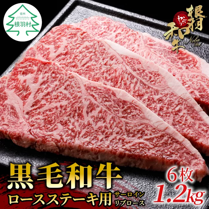 根羽こだわり和牛 ロースステーキ用 (サーロイン・リブロース)6枚(計1.2kg) 黒毛和牛 国産 ギフト 贈答