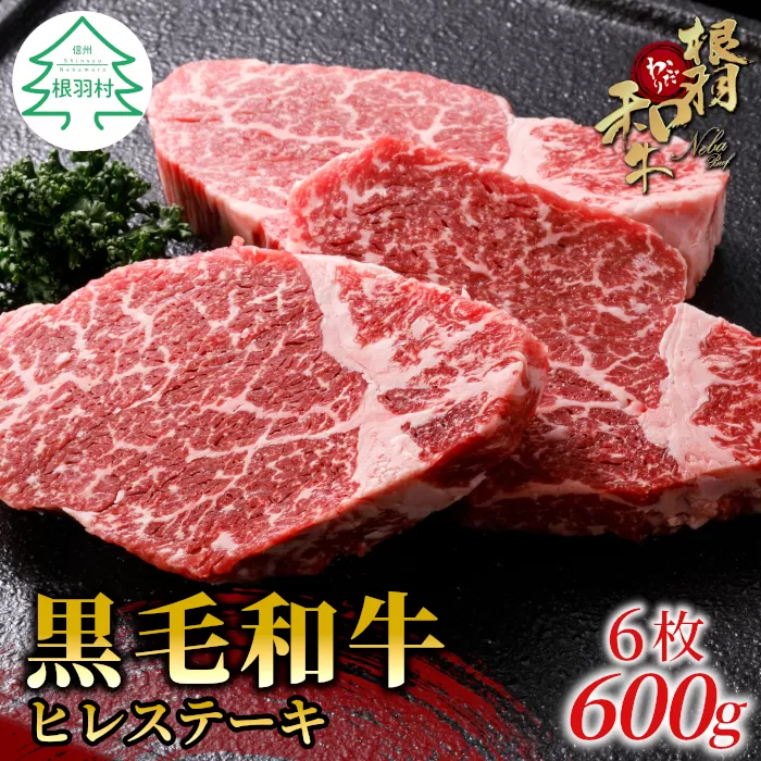 国産黒毛和牛 根羽こだわり和牛　ヒレステーキ(100g×6枚　計600g) 黒毛和牛 ヒレ 赤身