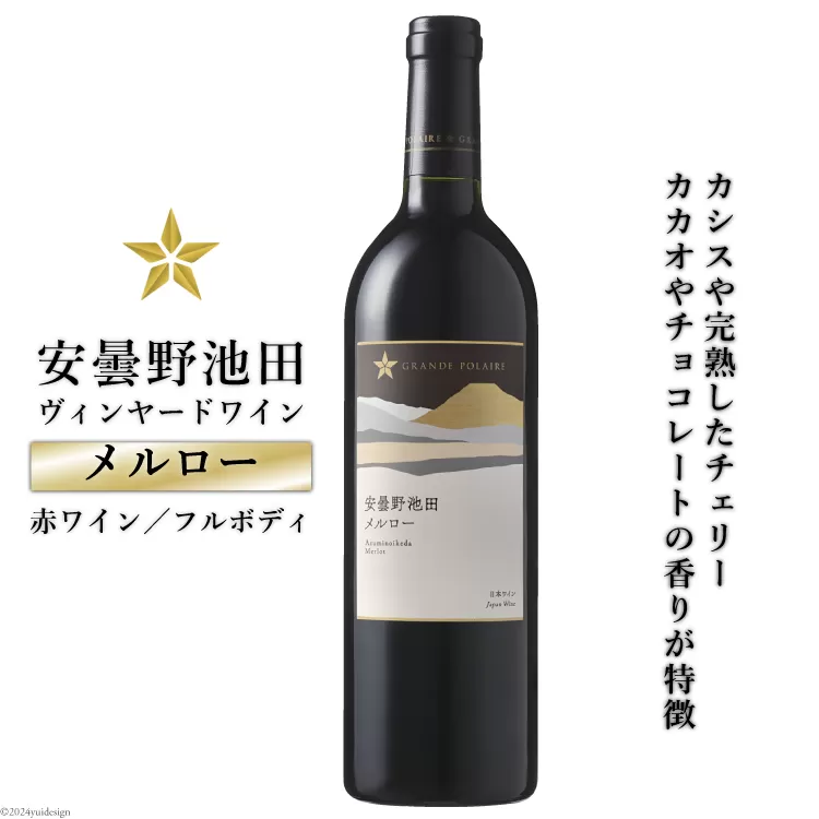 赤ワイン サッポロ グランポレール 安曇野池田ヴィンヤード「メルロー」750ml [池田町ハーブセンター 長野県 池田町 48110628] 赤 ワイン フルボディ 濃厚 凝縮 お酒 酒