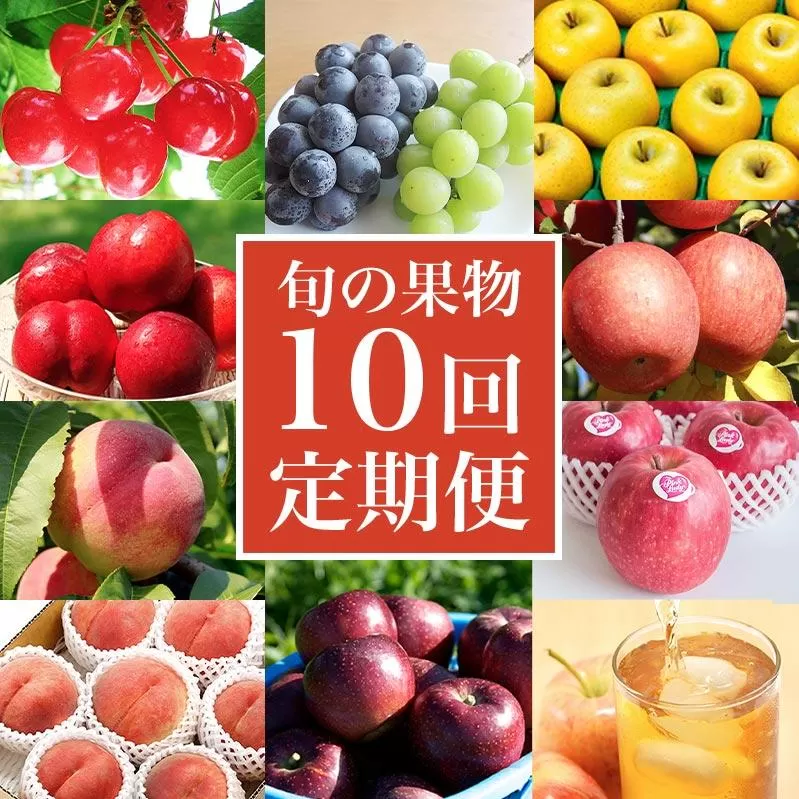 【10回定期便】小布施屋のフルーツ定期便　年10回コース ［小布施屋］ 定期便 頒布会 フルーツ 果物 信州 令和8年産 【2026年6月中旬～2027年2月発送】［E-9］