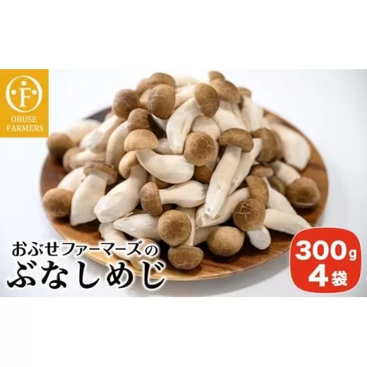 ぶなしめじ 300g × 4袋 ［おぶせファーマーズ］ きのこ キノコ 野菜 鍋 炒め物 長野 信州 ［FH-50］