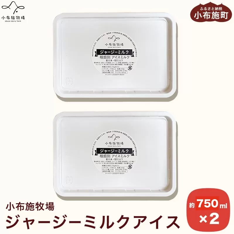 小布施牧場ジャージーミルクアイス 750ml × 2個 ［小布施牧場］アイスミルク アイス スイーツ デザート 菓子 お取り寄せ